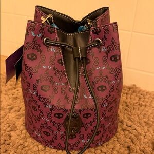 Loungefly Purple and Black Drawstring Backpack